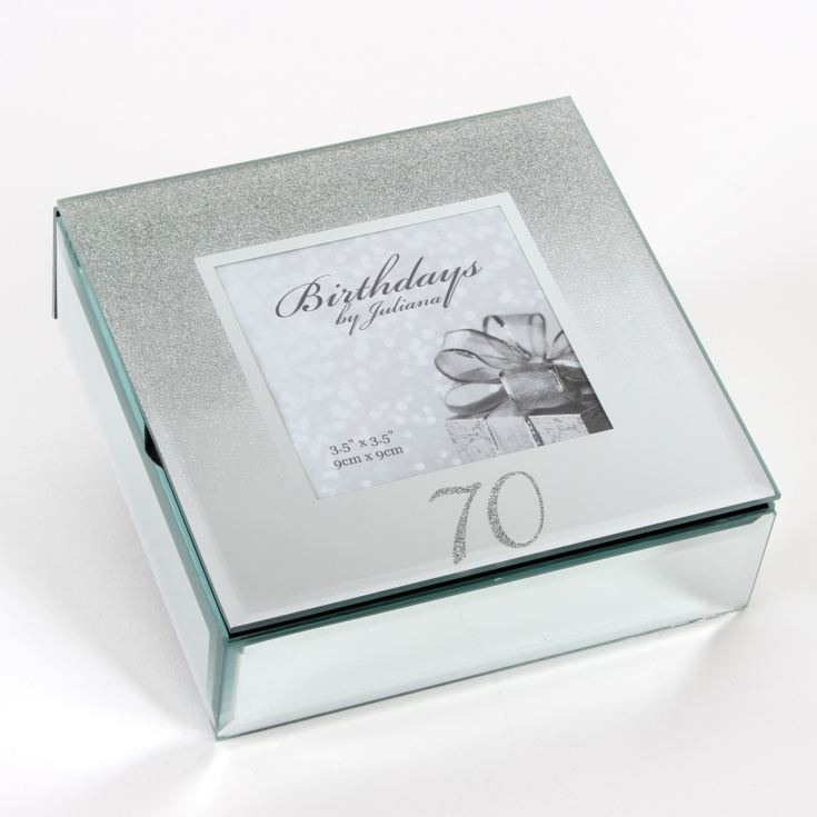 Milestones Glitter Mirror Trinket Box - 70th product image