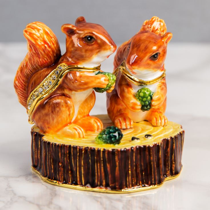 Treasured Trinkets - Two Squirrels on a Log product image
