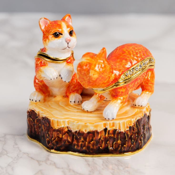Treasured Trinkets - 2 Tabby Cats on Log product image