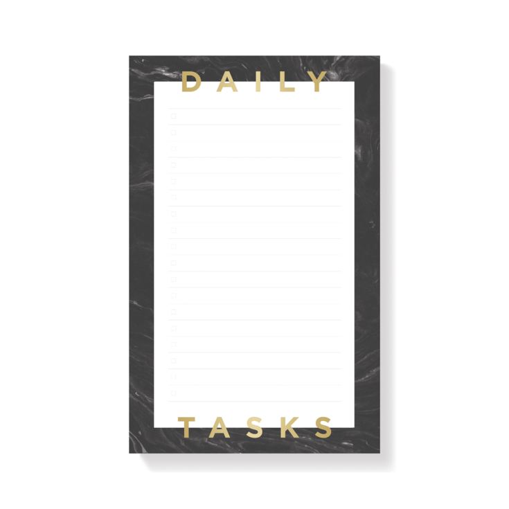 BLACK MARBLE PROMPTED DAILY TASKS NOTEPAD product image