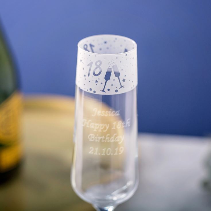 Personalised 18 Frieze Design Champagne Flute product image