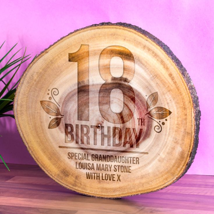 Personalised 18th Birthday Tree Slice product image