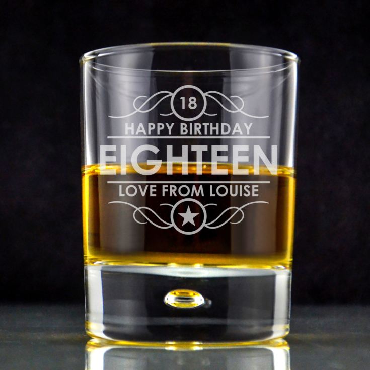 Personalised 18th Birthday Whisky Glass product image