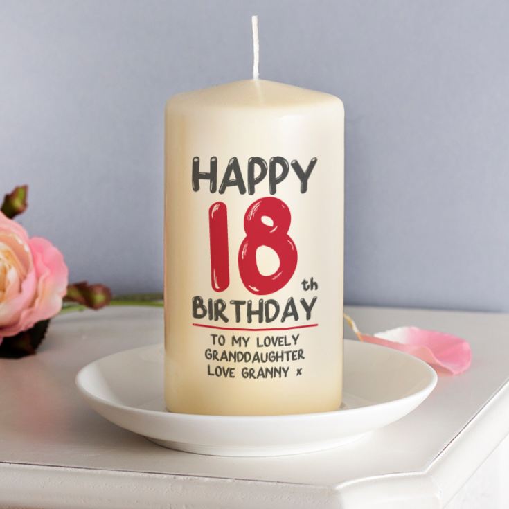 Personalised 18th Birthday Candle Red product image