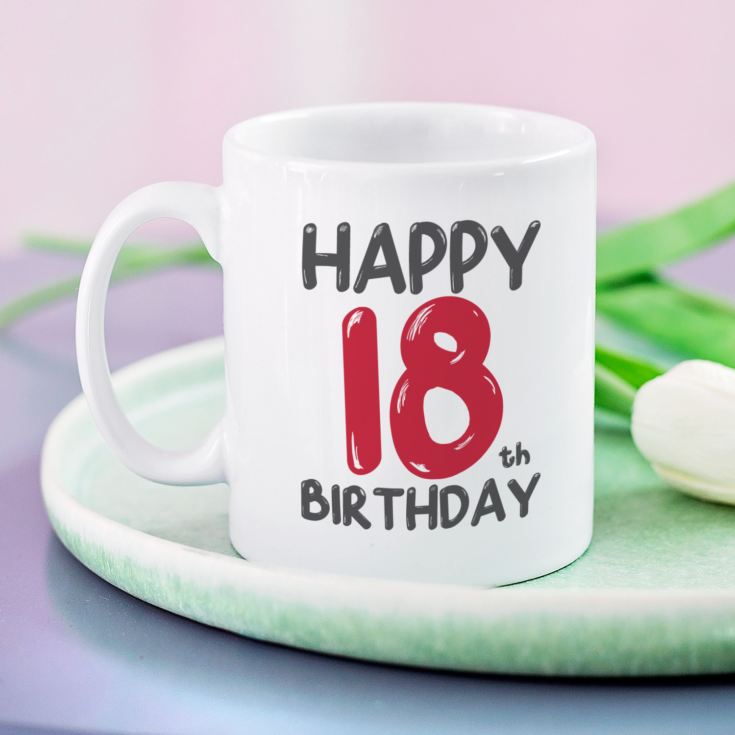 Personalised 18th Birthday Mug Red product image