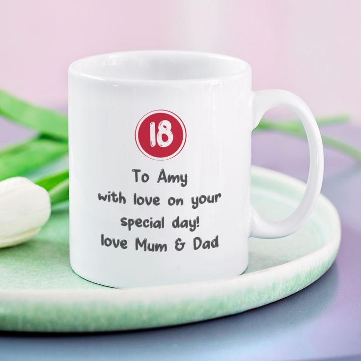 Personalised 18th Birthday Mug Red product image