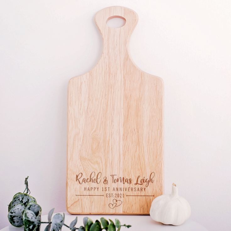 Engraved Anniversary Wooden Chopping Board product image