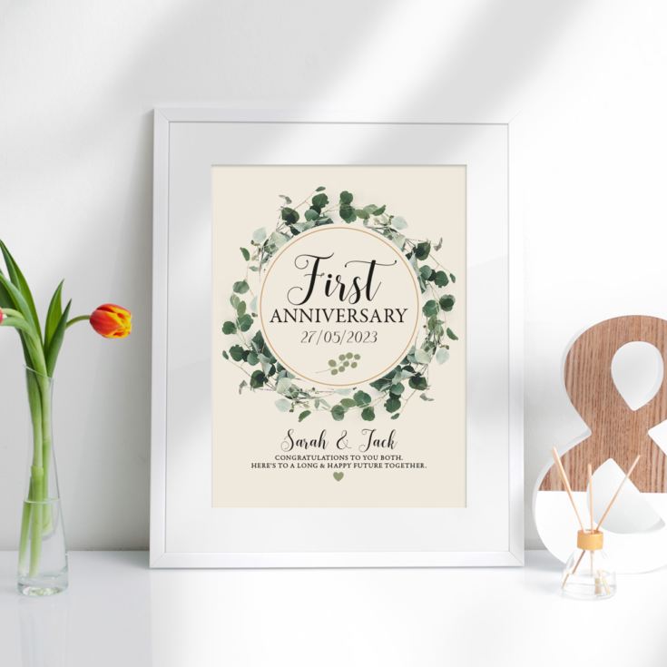 Personalised First Anniversary Framed Print product image