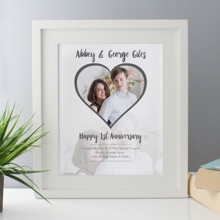 Personalised 1st Wedding Anniversary (Paper) Framed Photo Print product image