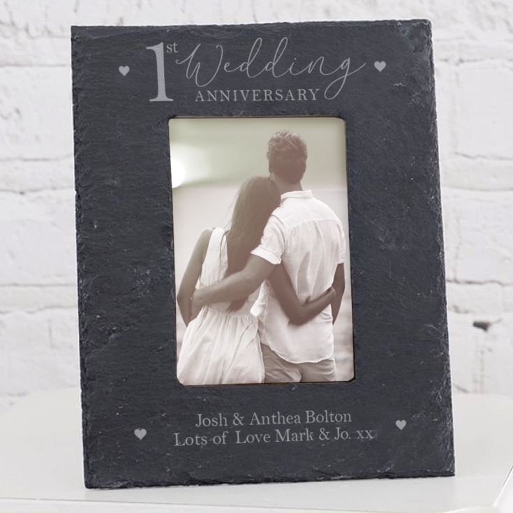 Personalised 1st Anniversary Slate Photo Frame The Gift Experience