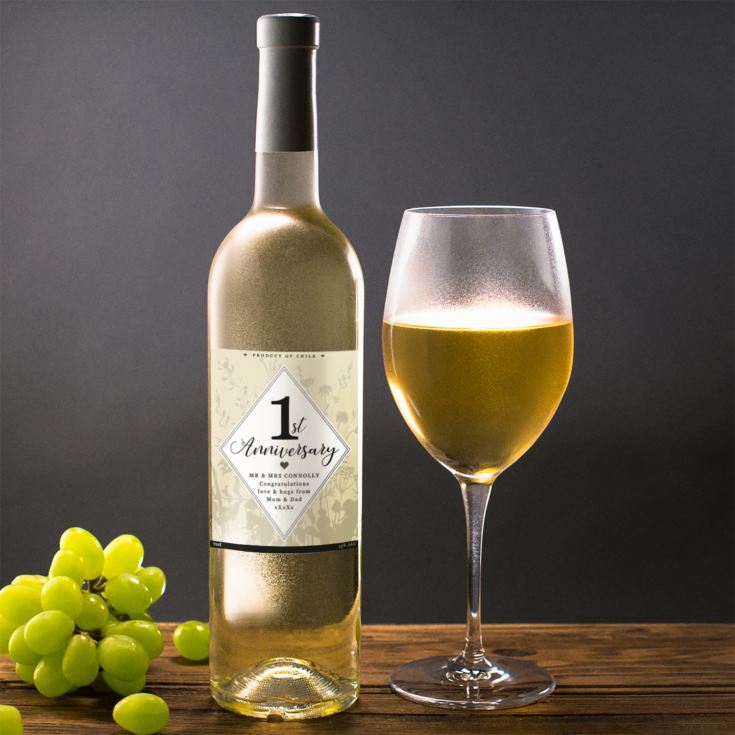 Personalised 1st Anniversary White Wine product image