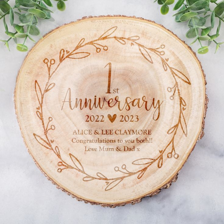 Personalised 1st Anniversary Tree Slice product image