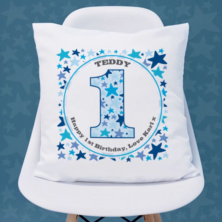 Personalised Boys 1st Birthday Cushion product image