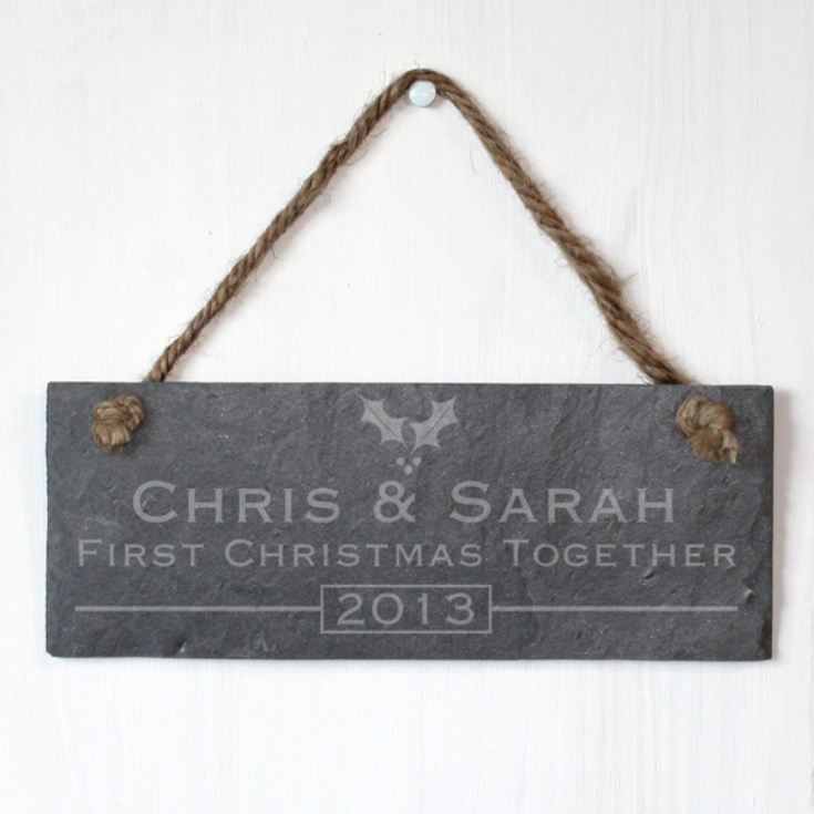 Personalised 1st Christmas Together Slate Plaque product image