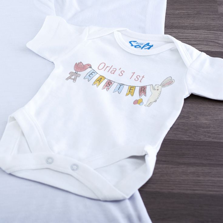 Personalised My 1st Easter Bunting Design Baby Grow product image