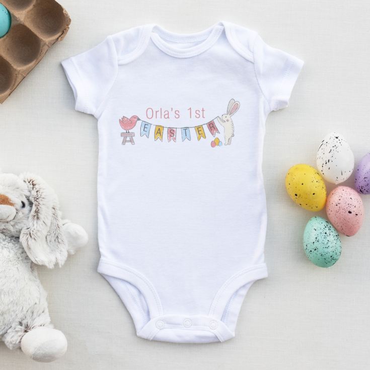 Personalised My 1st Easter Bunting Design Baby Grow product image