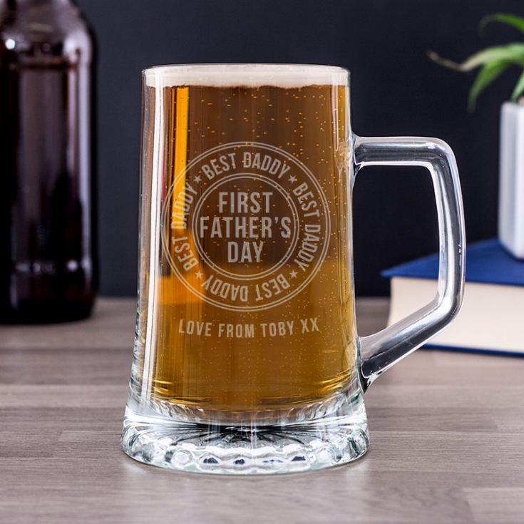 Engraved Best Daddy 1st Father's Day Pint Tankard product image