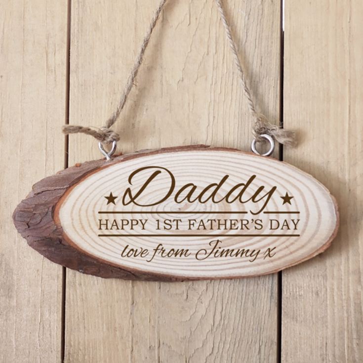 Personalised 1st Father's Day Wooden Hanging Plaque product image