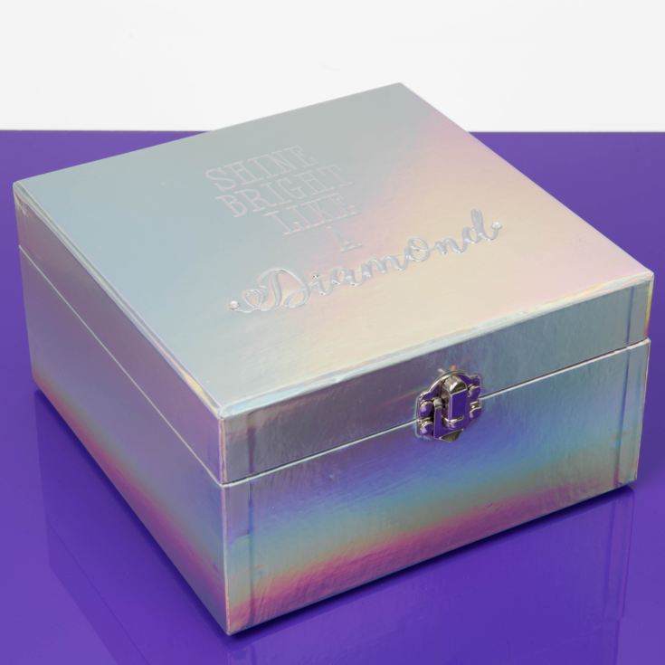Diamonds & Pearls Silver Jewellery Box ' Shine Bright...' product image