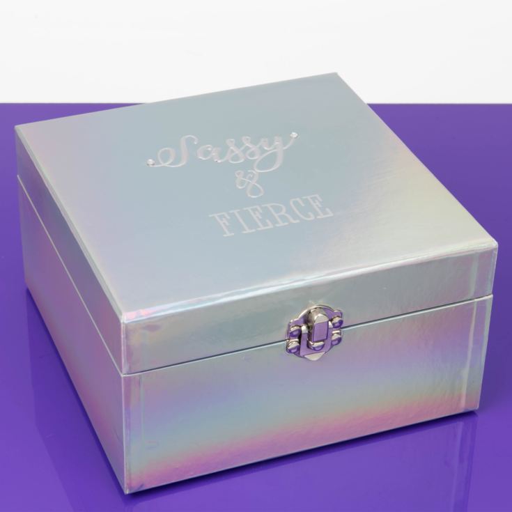 Diamonds & Pearls Silver Jewellery Box ' Sassy & Fierce...' product image