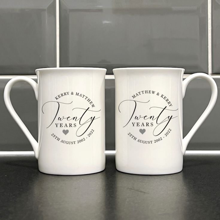 Personalised 20th Anniversary Bone China Mugs product image