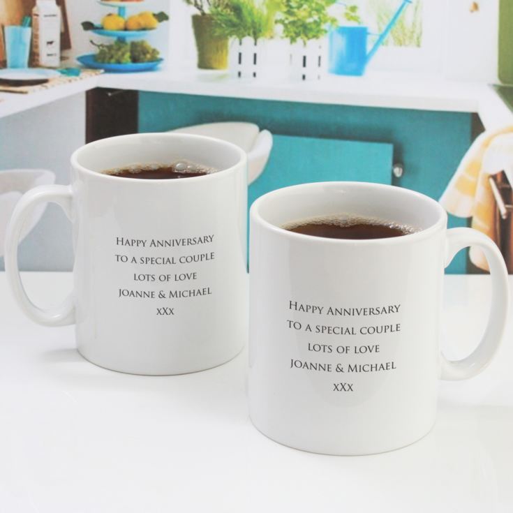 Pair Of Personalised Twentieth Anniversary Mugs product image