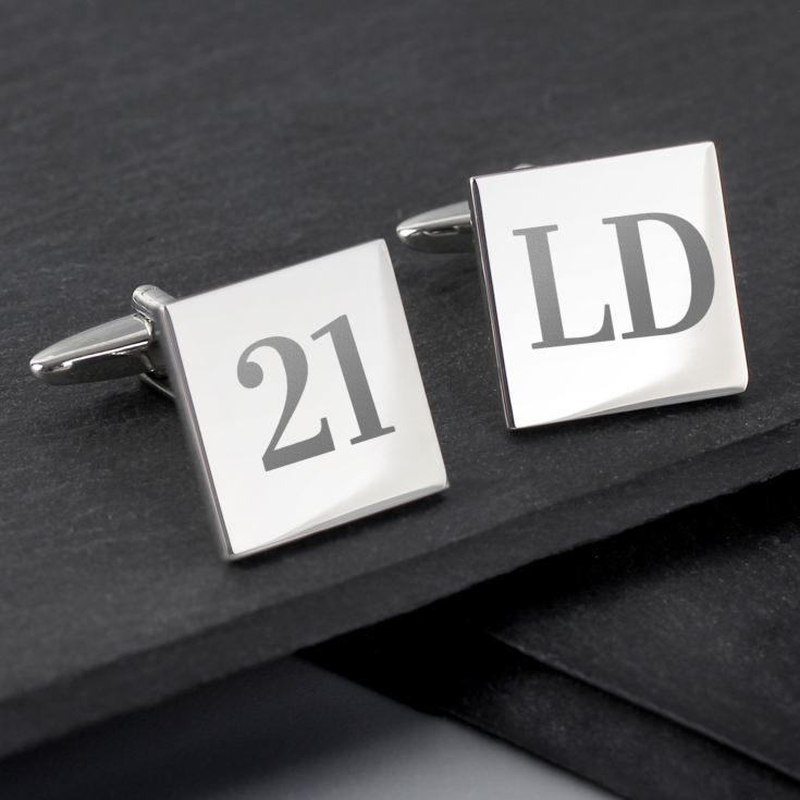 Personalised 21st Birthday Silver Plated Cufflinks product image