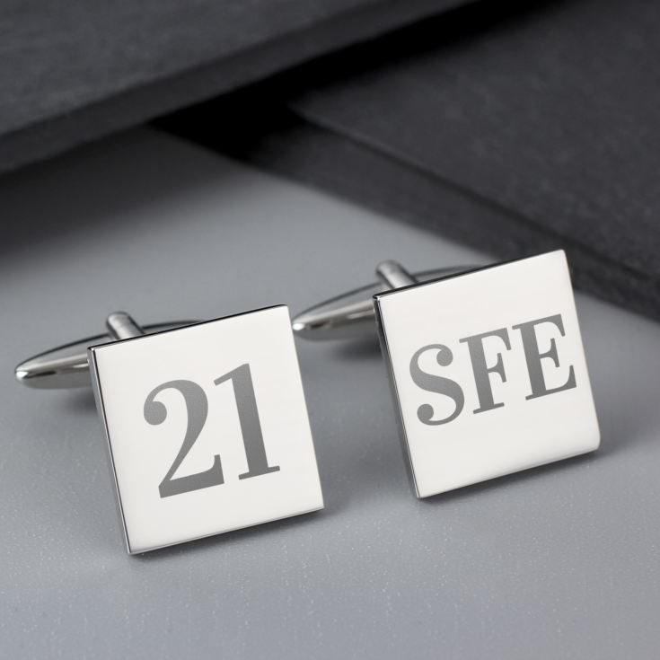 Personalised 21st Birthday Silver Plated Cufflinks product image