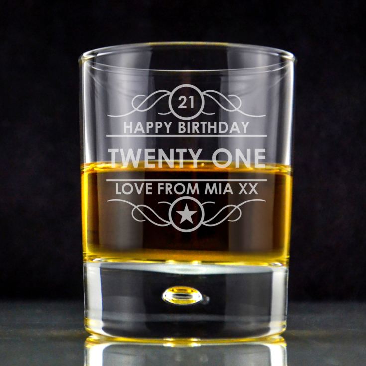 Personalised 21st Birthday Whisky Glass product image