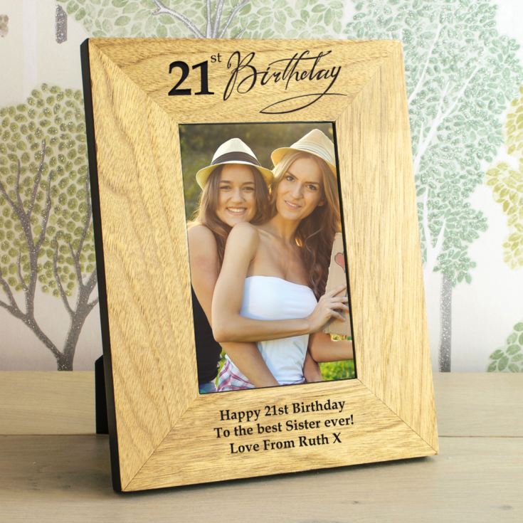 21st Birthday Wooden Personalised Photo Frame product image