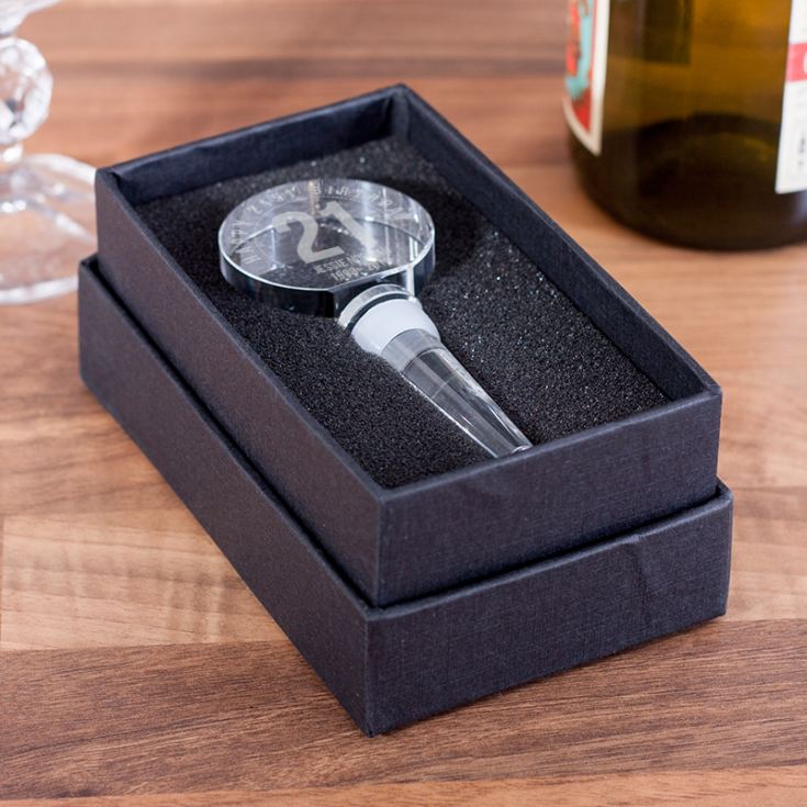 Personalised 21st Birthday Optical Crystal Bottle Stopper product image