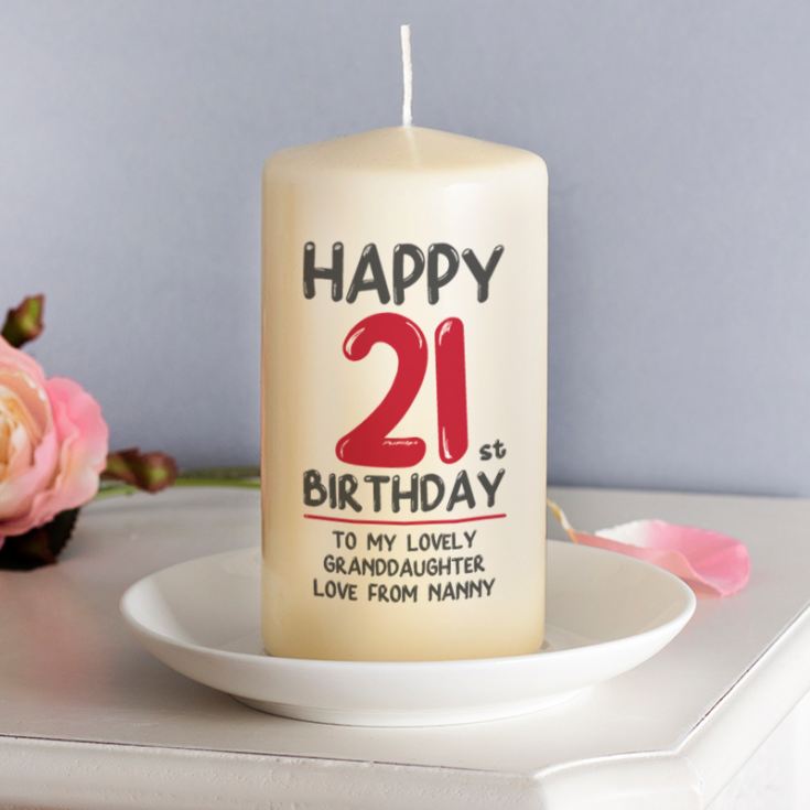 Personalised 21st Birthday Candle Red product image