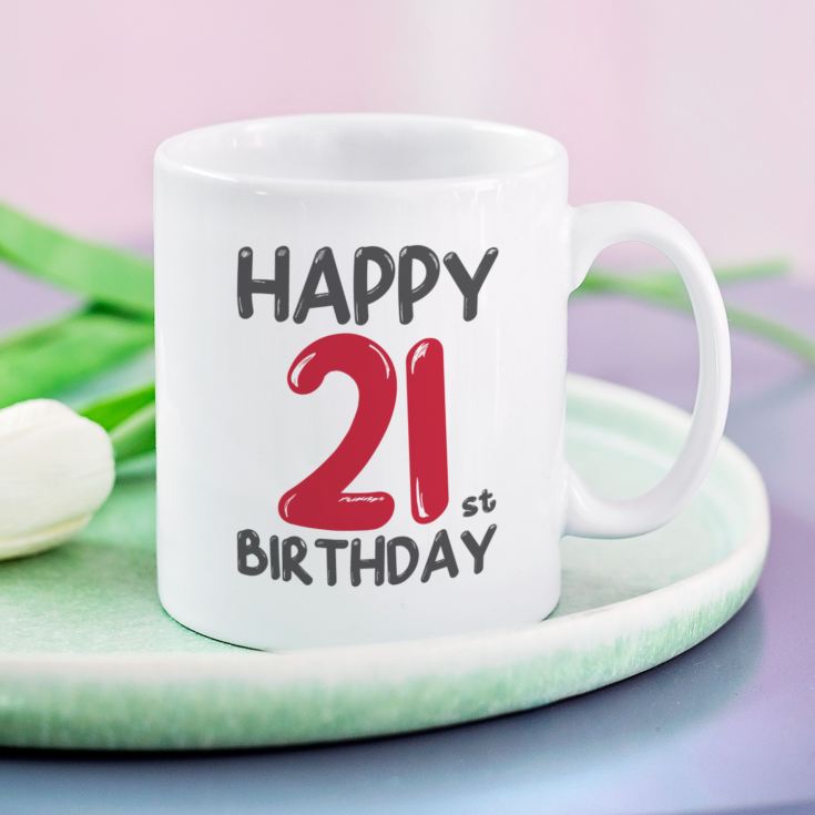 Personalised 21st Birthday Mug Red product image