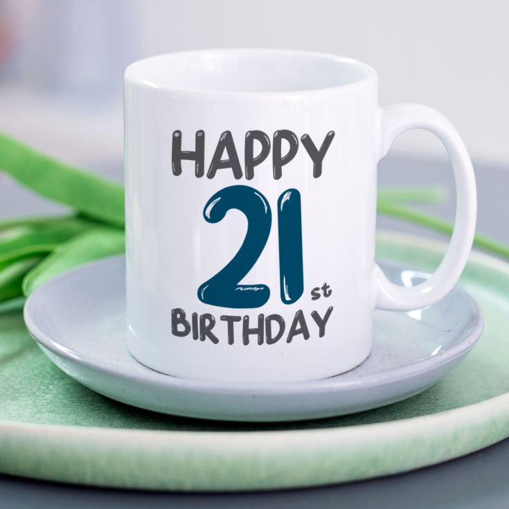 Personalised 21st Birthday Mug Blue product image