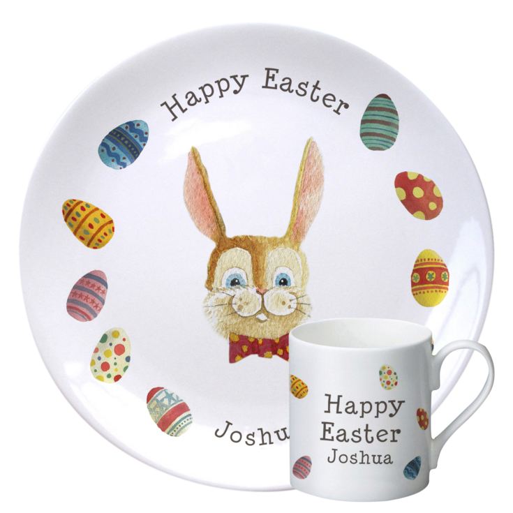 Personalised Happy Easter Bone China Plate and Mug Set product image