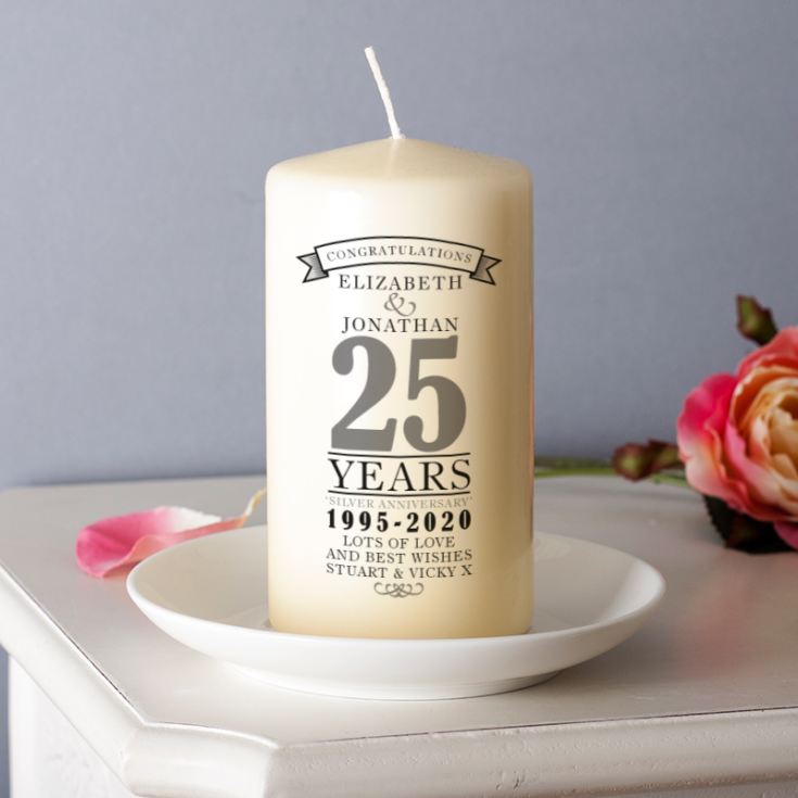 Personalised 25th Anniversary Candle product image