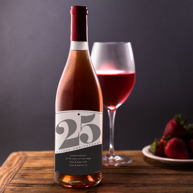 Personalised 25th Anniversary Rose Wine The Gift Experience