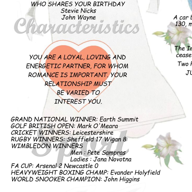 25th Anniversary (Silver) Wedding Day Chart Framed Print product image