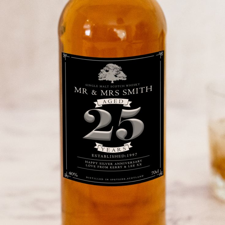 Personalised 25th Wedding Anniversary Single Malt Whisky product image