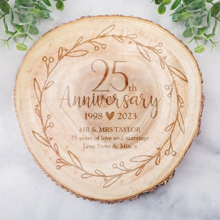 Personalised 25th Anniversary Tree Slice product image
