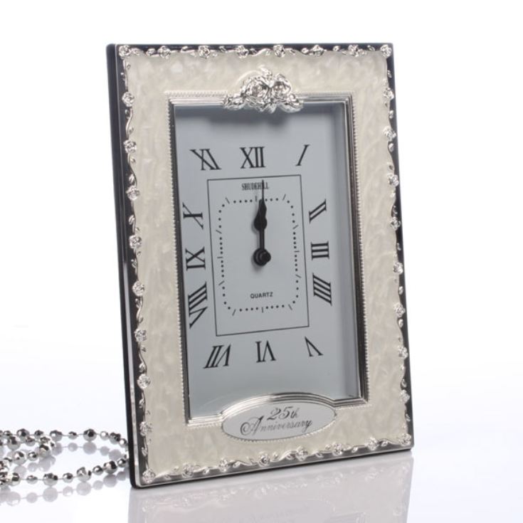 25th Anniversay Silver Wedding Quartz Clock Gift Present 