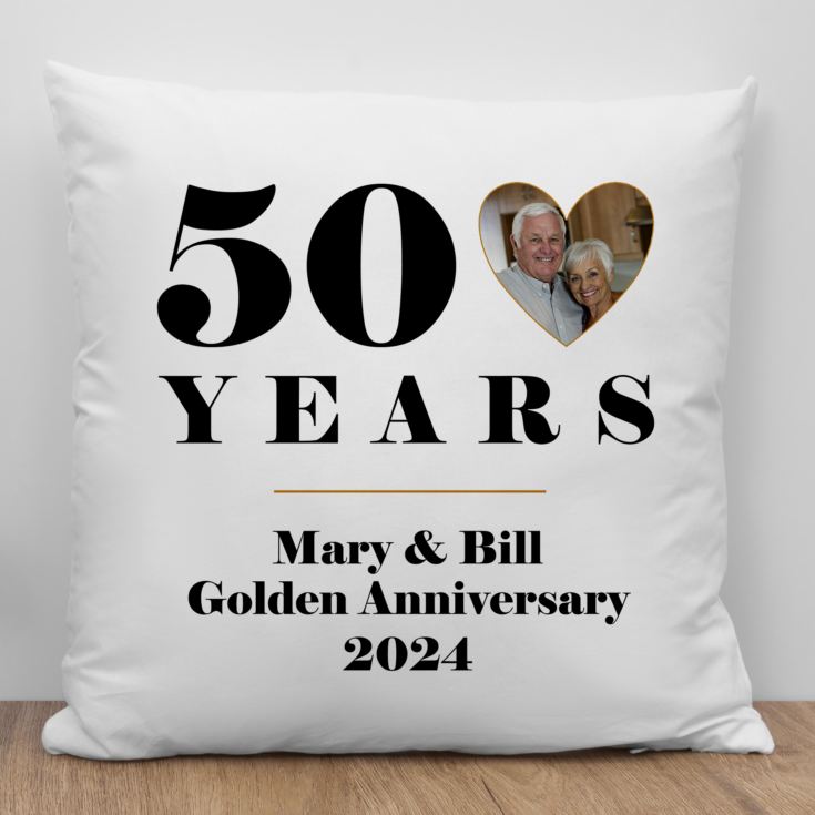 Personalised 50th Wedding Anniversary Photo Cushion product image