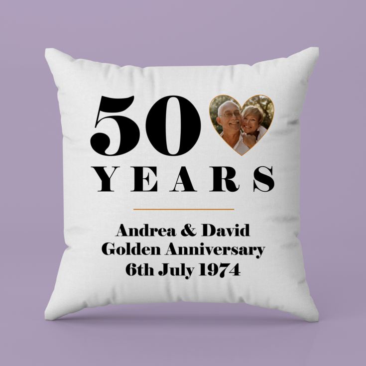 Personalised 50th Wedding Anniversary Photo Cushion product image