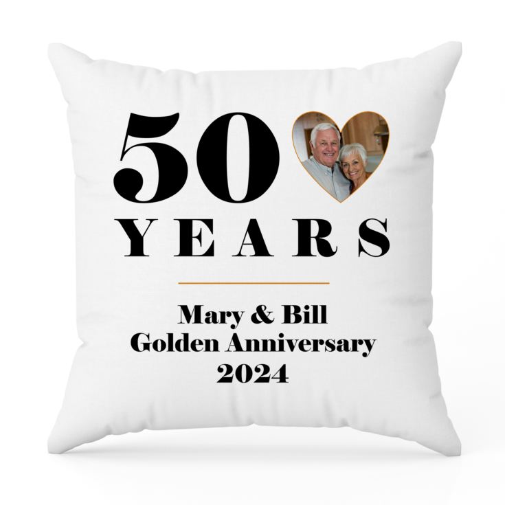 Personalised 50th Wedding Anniversary Photo Cushion product image