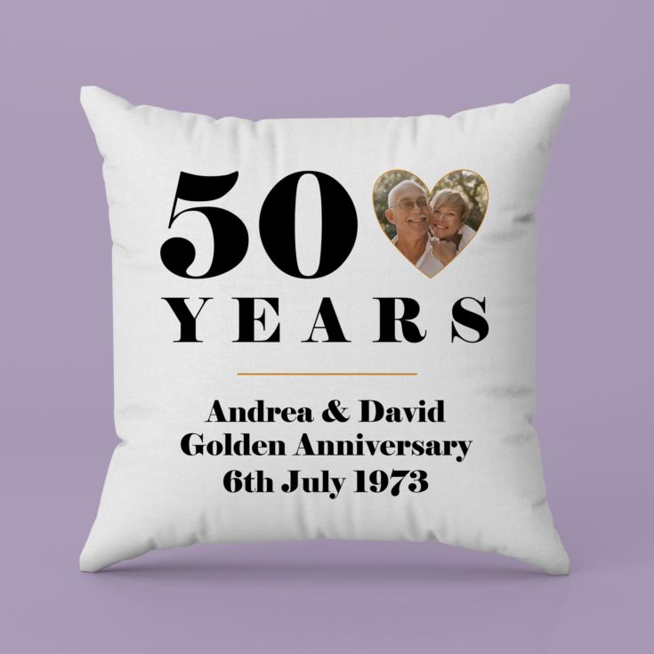 Personalised 50th Wedding Anniversary Photo Cushion product image