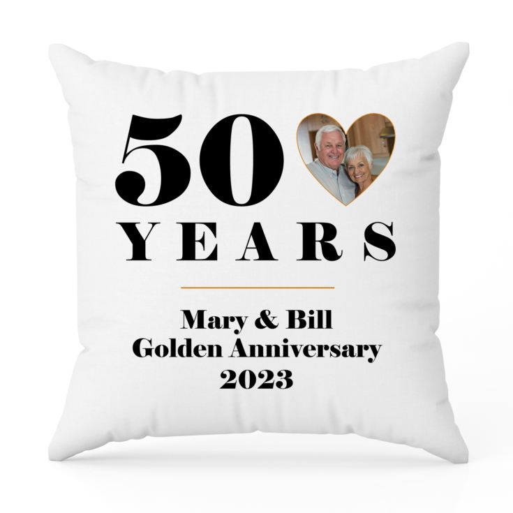 Personalised 50th Wedding Anniversary Photo Cushion product image