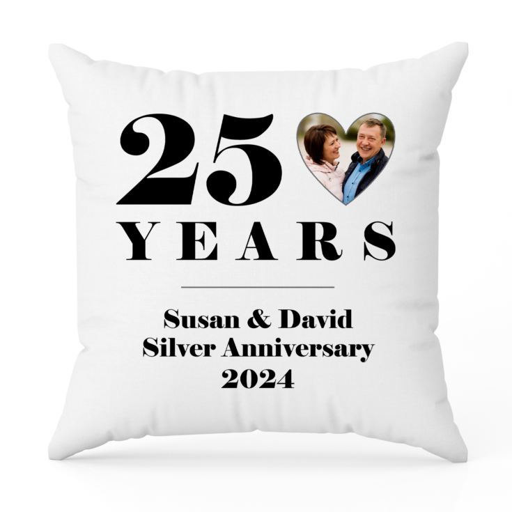 Personalised 25th Wedding Anniversary Photo Cushion product image