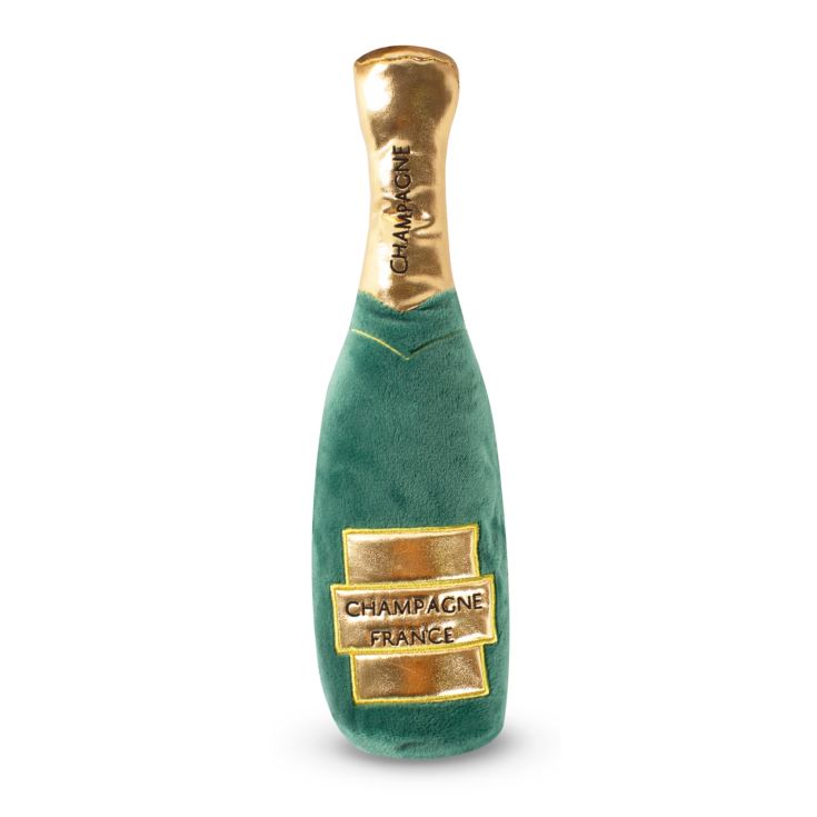Champagne Bottle Plush Dog Toy with Squeaker product image