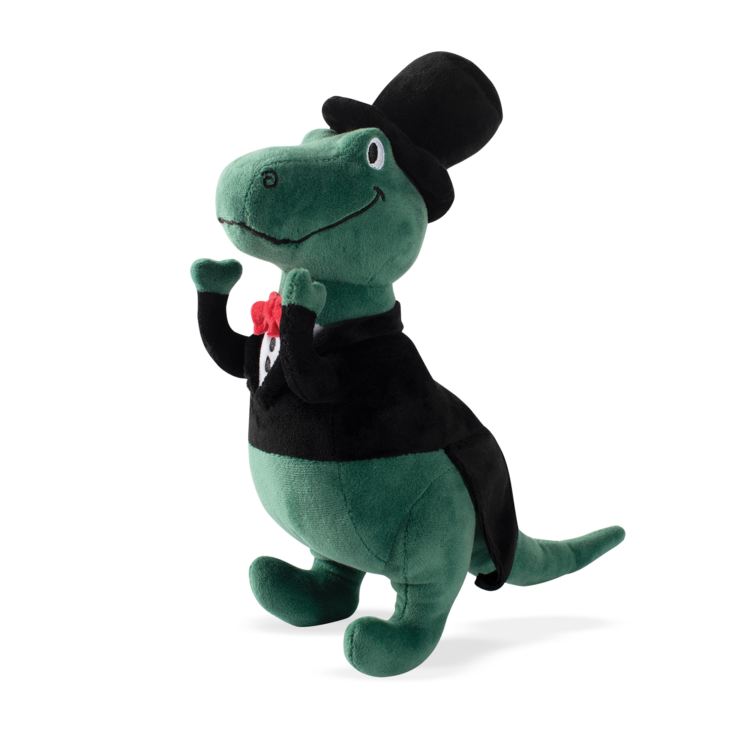 T-Rex Wearing Suit & Hat Dog Toy with Squeaker product image