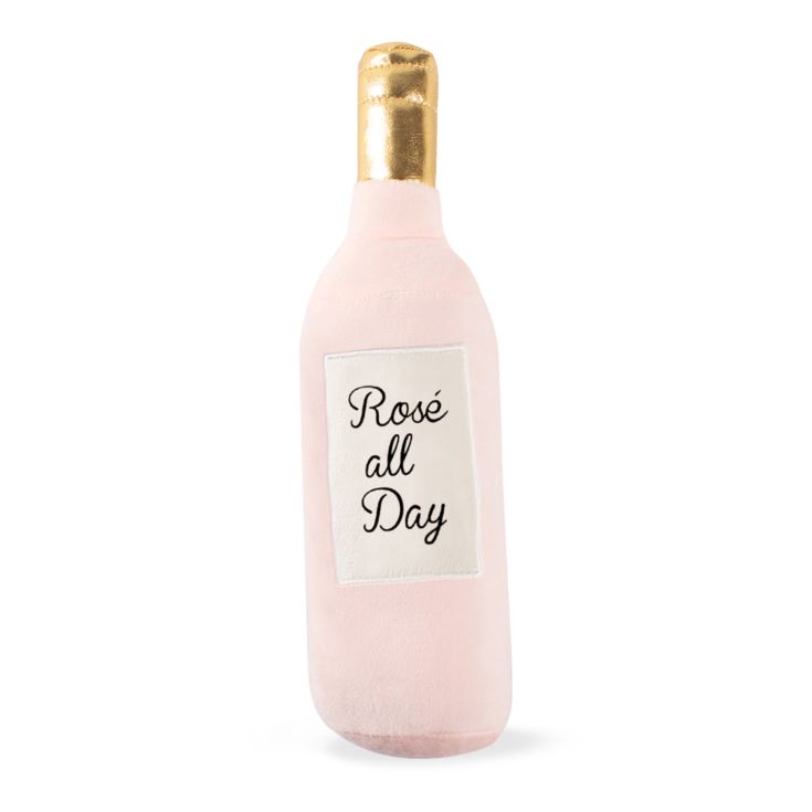 Wine Bottle Dog Toy with Squeaker "Rosé All Day" product image
